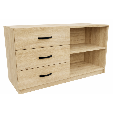 Komoda do salonu 110 cm 3 Szuflady + Półka Sonoma U-C